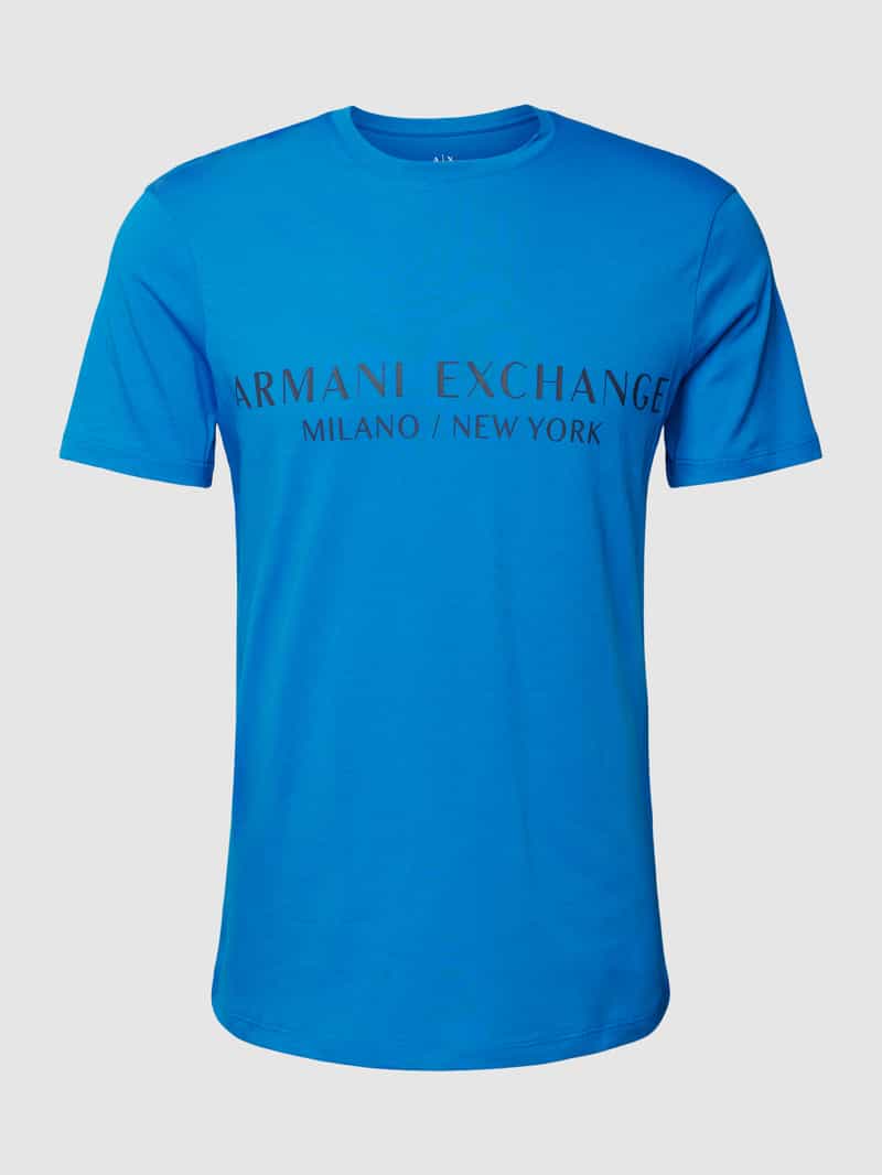 Armani Exchange T-shirt met labelprint, model 'milano/nyc'