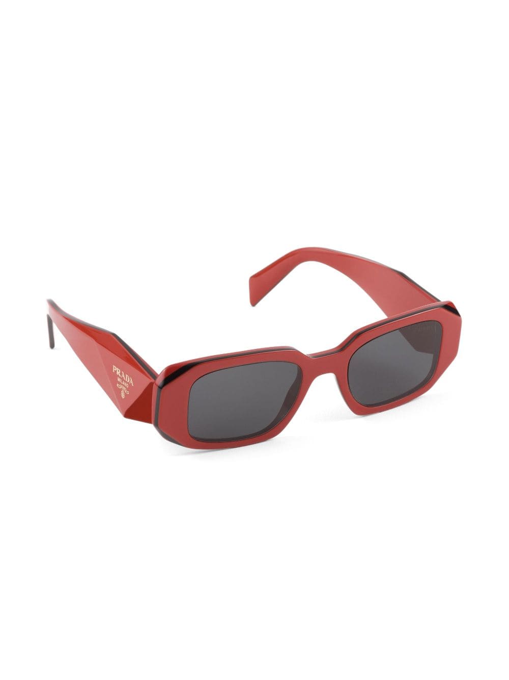 Prada Eyewear Symbole zonnebril met rechthoekig montuur - Rood