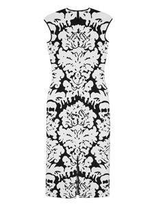 Alexander McQueen Damask intarsia-knit midi dress - Zwart