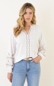 The Musthaves Cotton Embroidery Blouse Flower