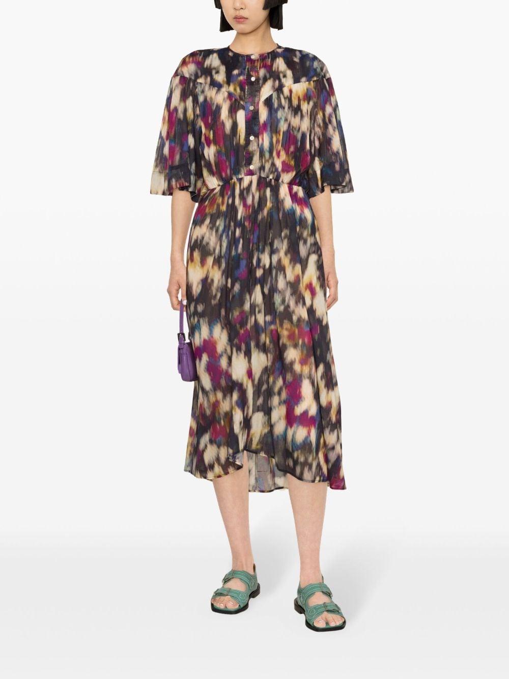 MARANT ÉTOILE Maxi-jurk met abstracte print - Beige