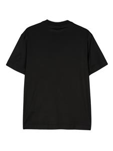Emporio Armani logo-embroidered T-shirt - Zwart