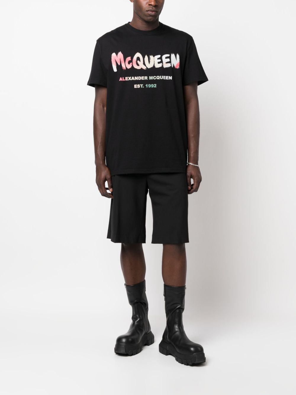 Alexander McQueen T-shirt met logoprint - Zwart