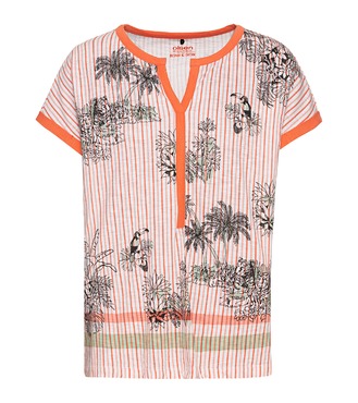 Olsen  Koraal T-shirt streep/palm 