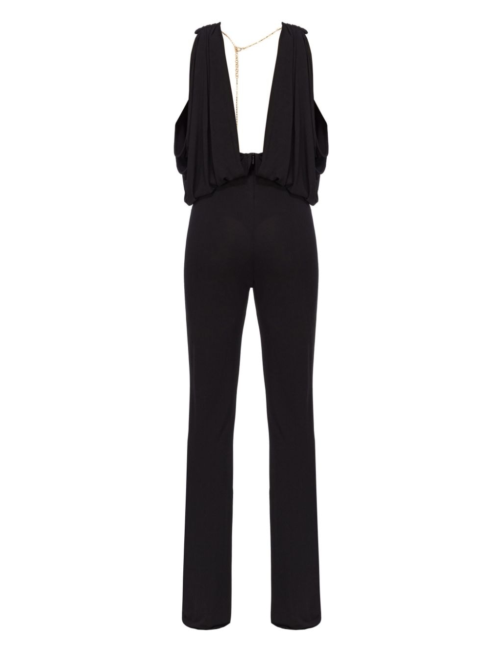 PINKO chain draped-bodice jumpsuit - Zwart