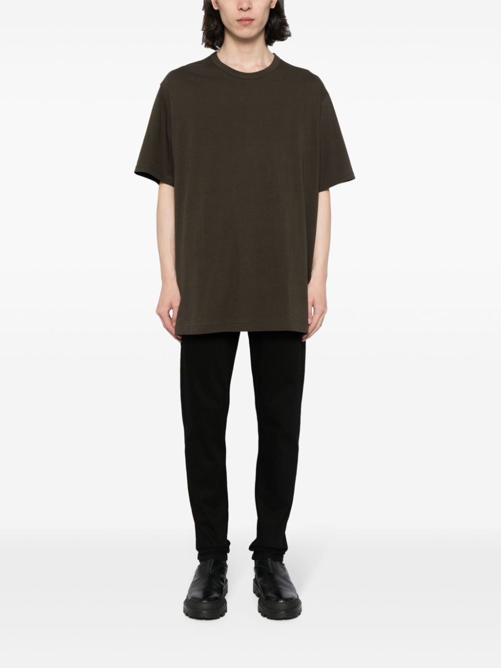 Yohji Yamamoto short-sleeve cotton T-shirt - Groen