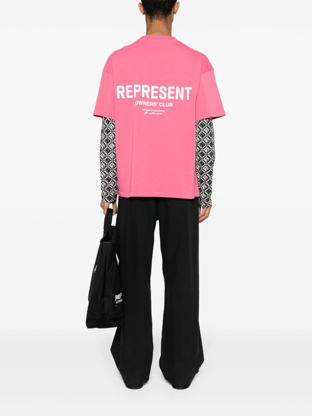 Represent logo-print cotton T-shirt - Roze