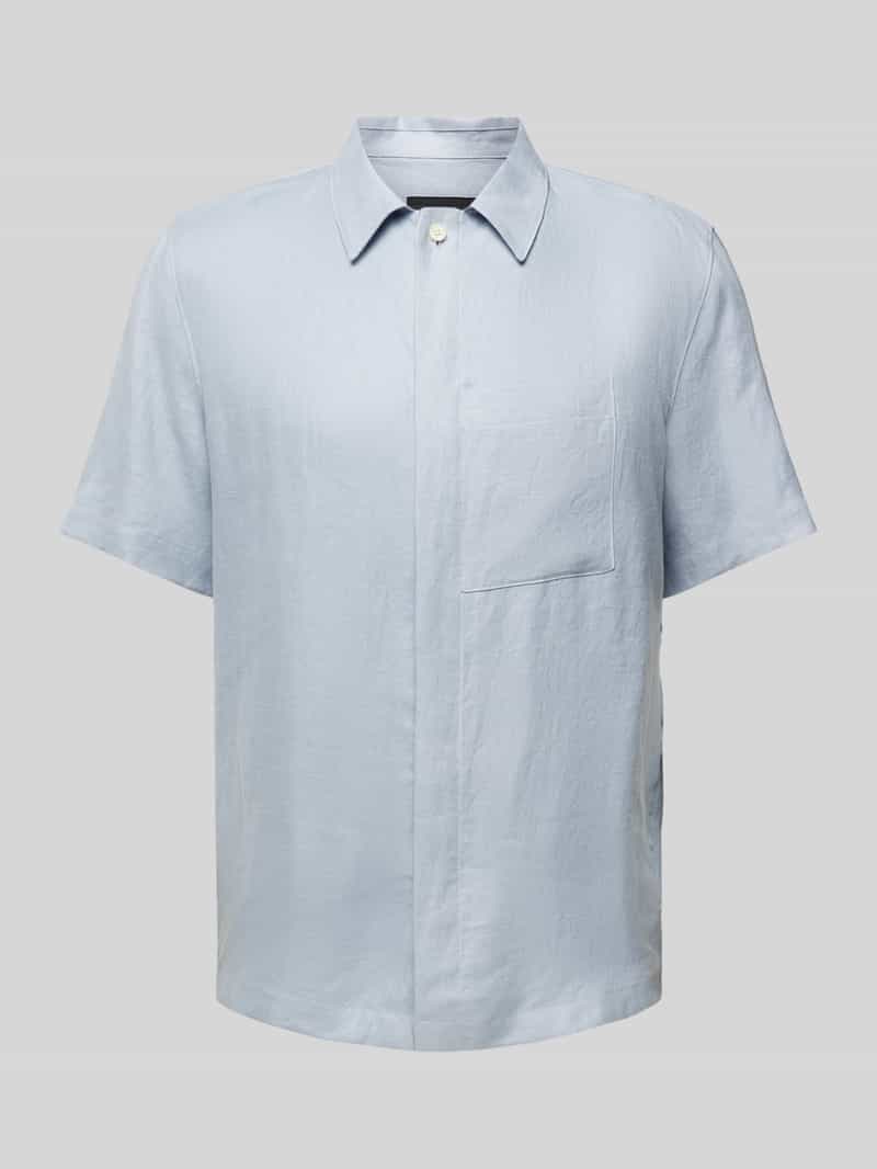 Drykorn Regular fit linnen overhemd met blinde knoopsluiting, model 'TEED'