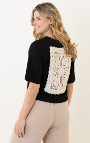 The Musthaves Crochet T-shirt Zwart