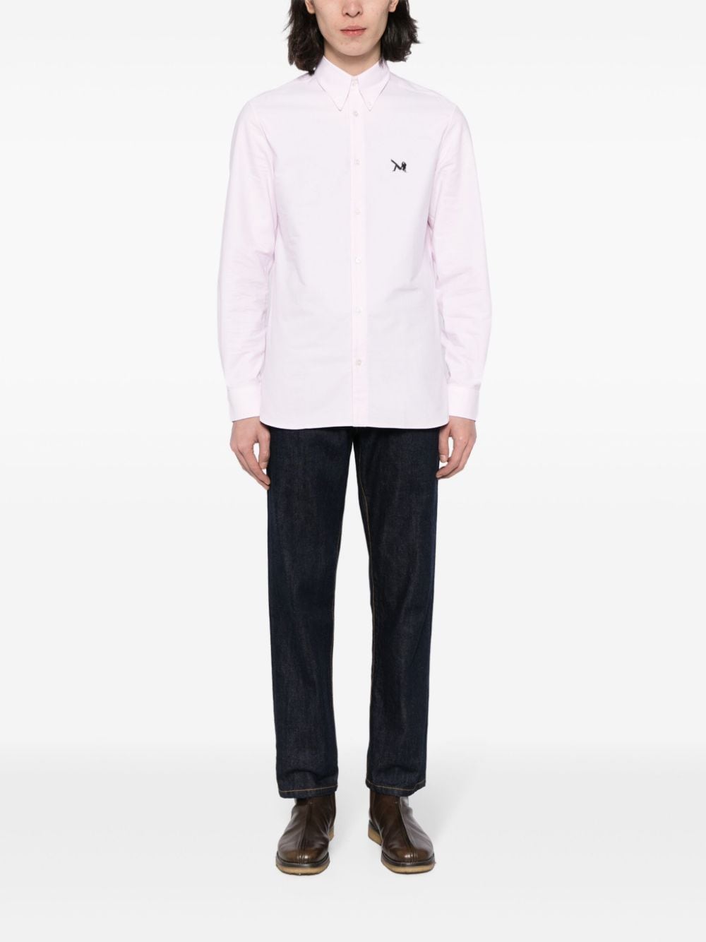 Calvin Klein logo-appliqué cotton shirt - Roze