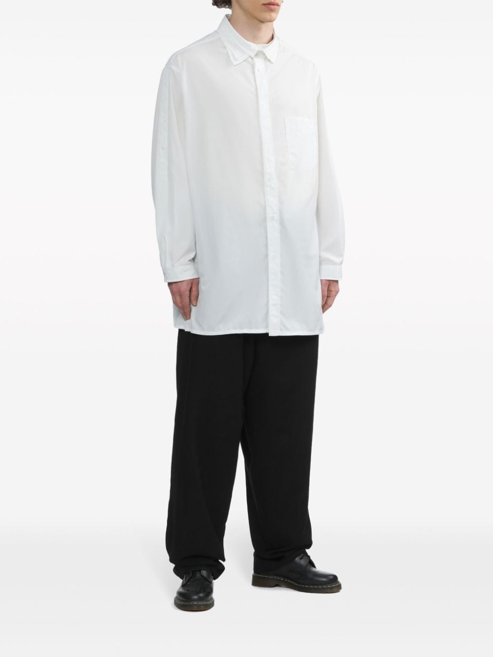 Yohji Yamamoto layered-collar cotton shirt - Wit