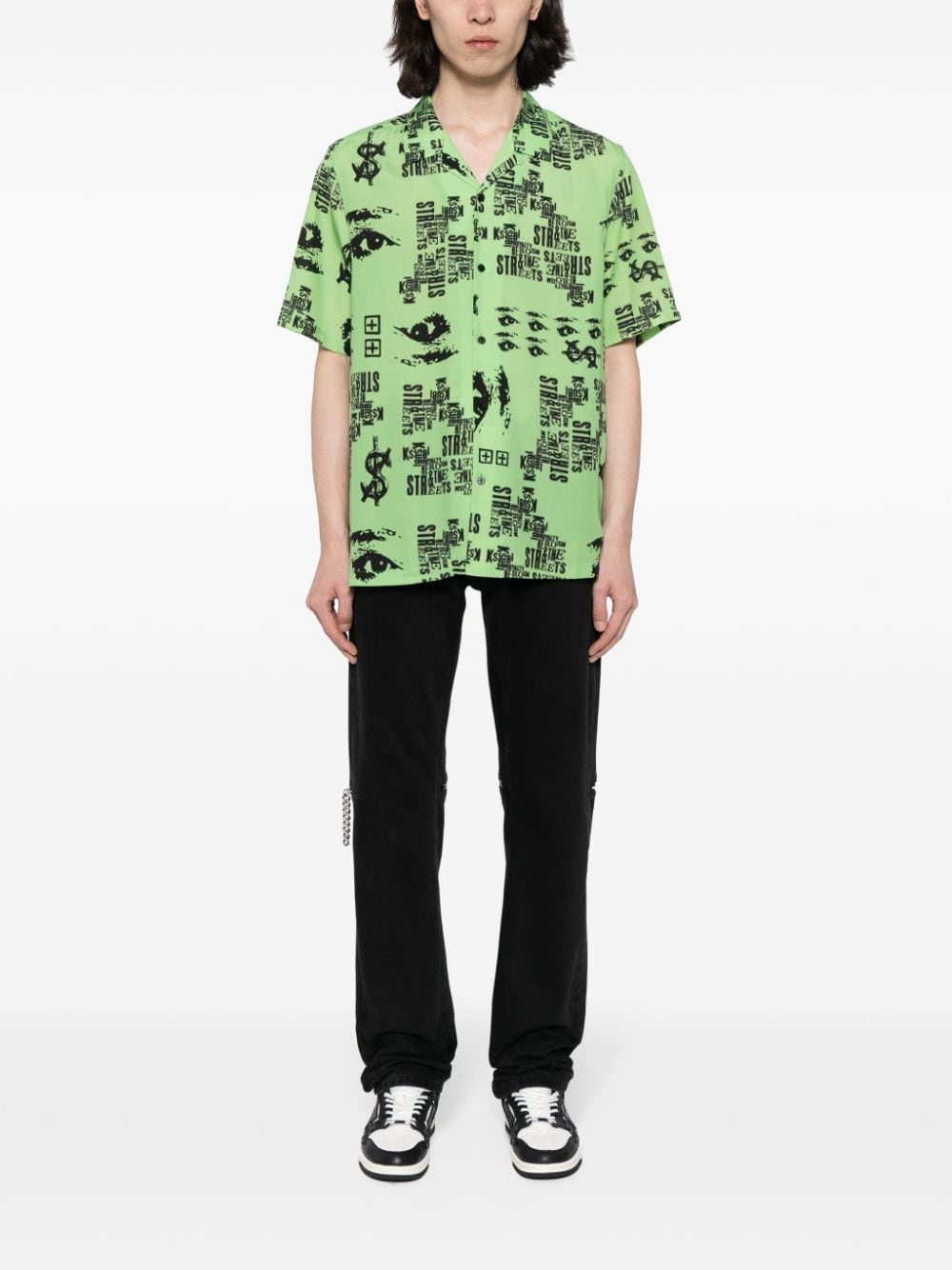 Ksubi graphic-print tencel shirt - Groen