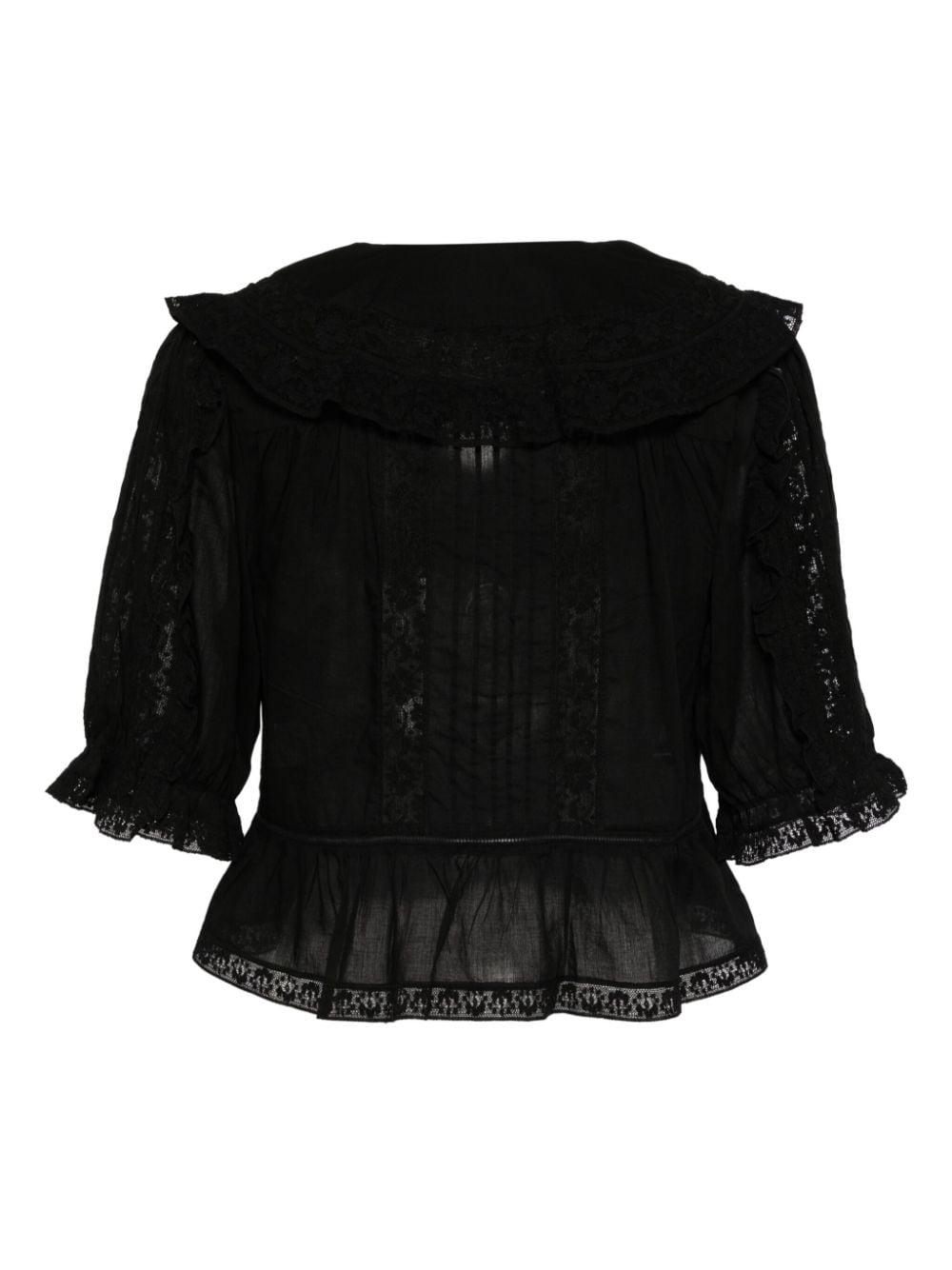 Rixo Ellery lace-panelled blouse - Zwart