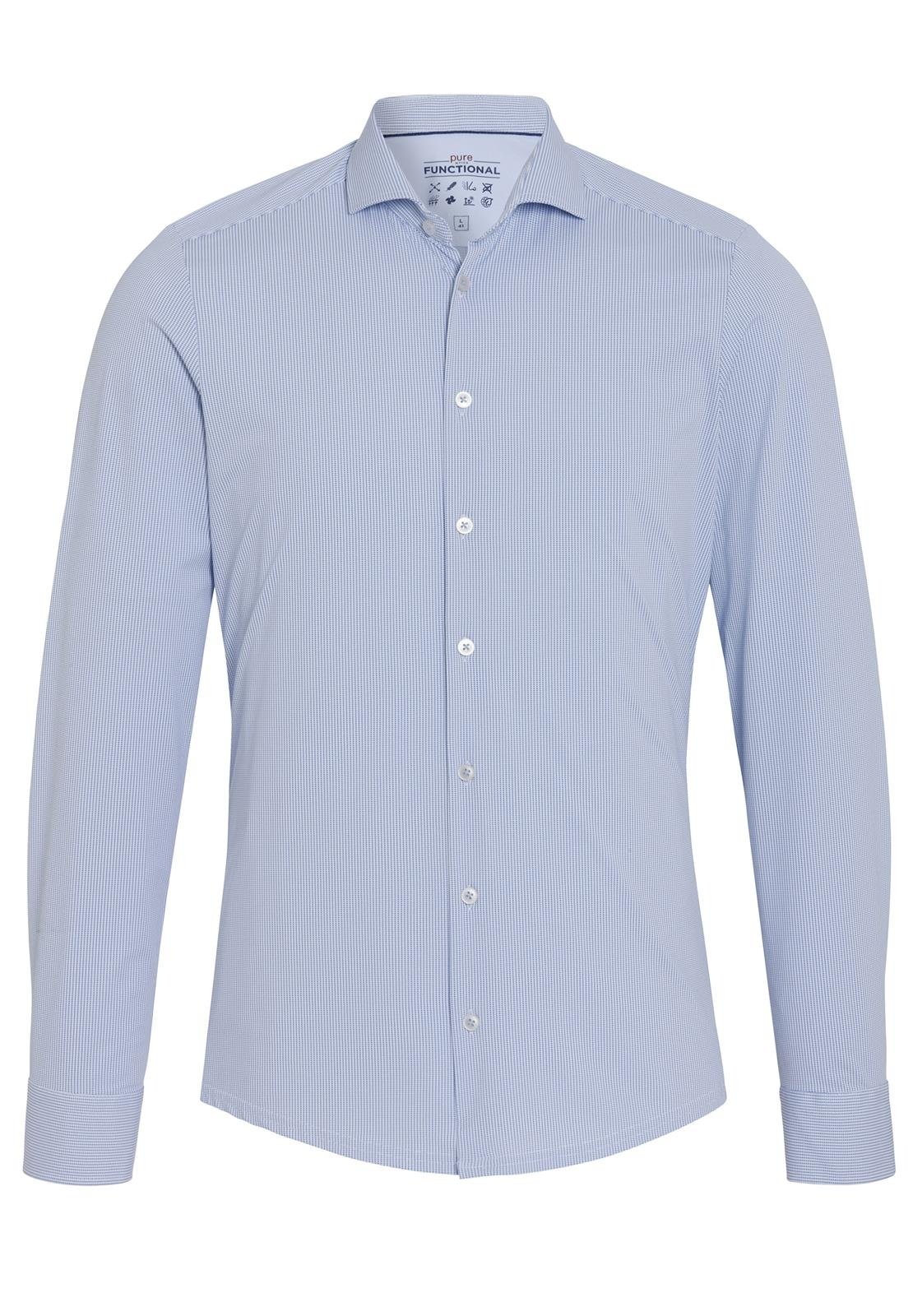 Pure Shirts Functional Lange Mouw Overhemd Jersey Print Blauw 