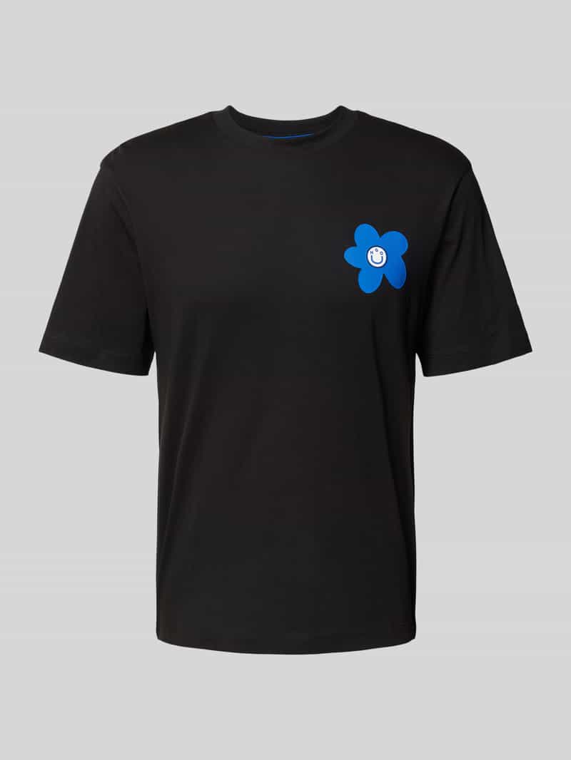 Hugo Blue T-shirt met motiefprint, model 'Noretto'