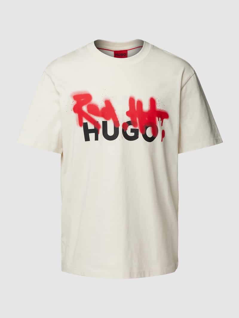 HUGO T-shirt met labelprint, model 'Dinricko'