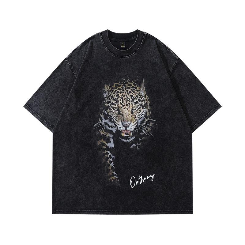 FT T Shirts Fashion Cotton Animal Printed Crew Neck Oversize Men T-shirts Casual Short Sleeves Tops