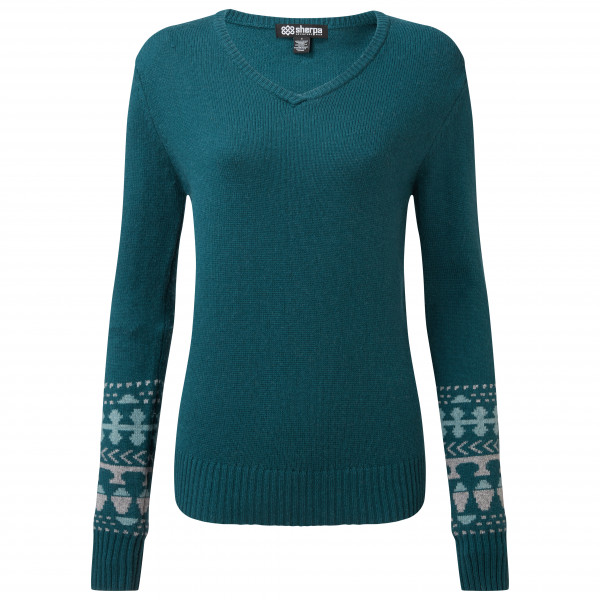 Sherpa  Women's Maya V-Neck Sweater - Trui, blauw