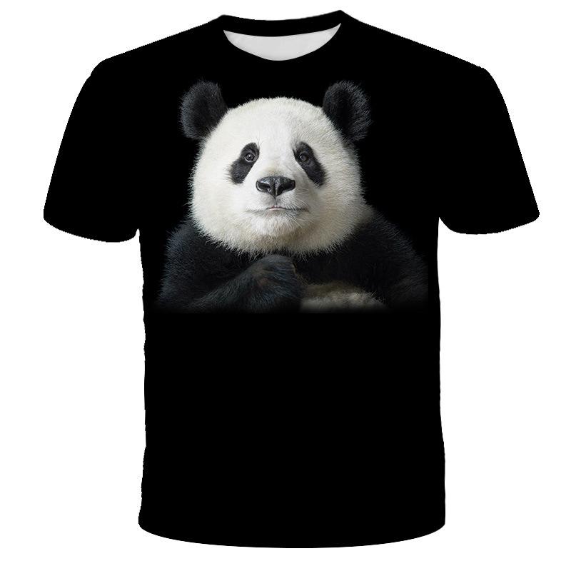 Exclusive 3D T-shirt Chinese Reuzenpanda's Patroon Gedrukt Ronde Hals Heren 3D T-shirt Vrije Tijd Losse Tops Ademend Comfortabele Zomerkleding Mannen