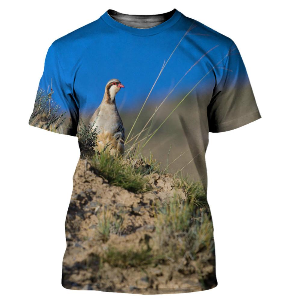 Exclusive 3D T-shirt Camouflage Jacht Dieren Kwartel 3D Print Zomer mannen O-hals T-shirt Casual Korte Mouw Oversized T-shirt Mode Mannen kleding