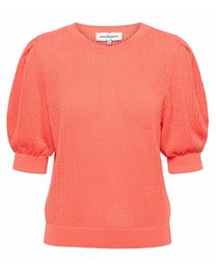 &Co Woman Pullover korte mouw pu123 brandy