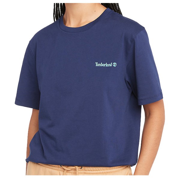 Timberland  Small Linear Logo Print Tee - T-shirt, blauw