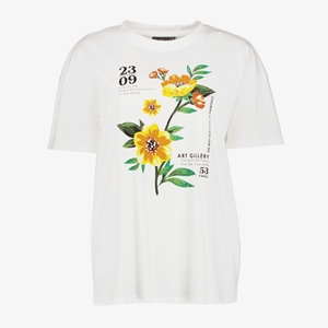 TwoDay oversized dames T-shirt bloemenprint wit