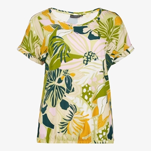 TwoDay dames T-shirt met bloemenprint groen geel