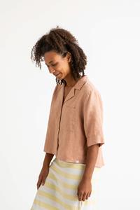 MATONA Damen vegan Bluse Collared Rosewood