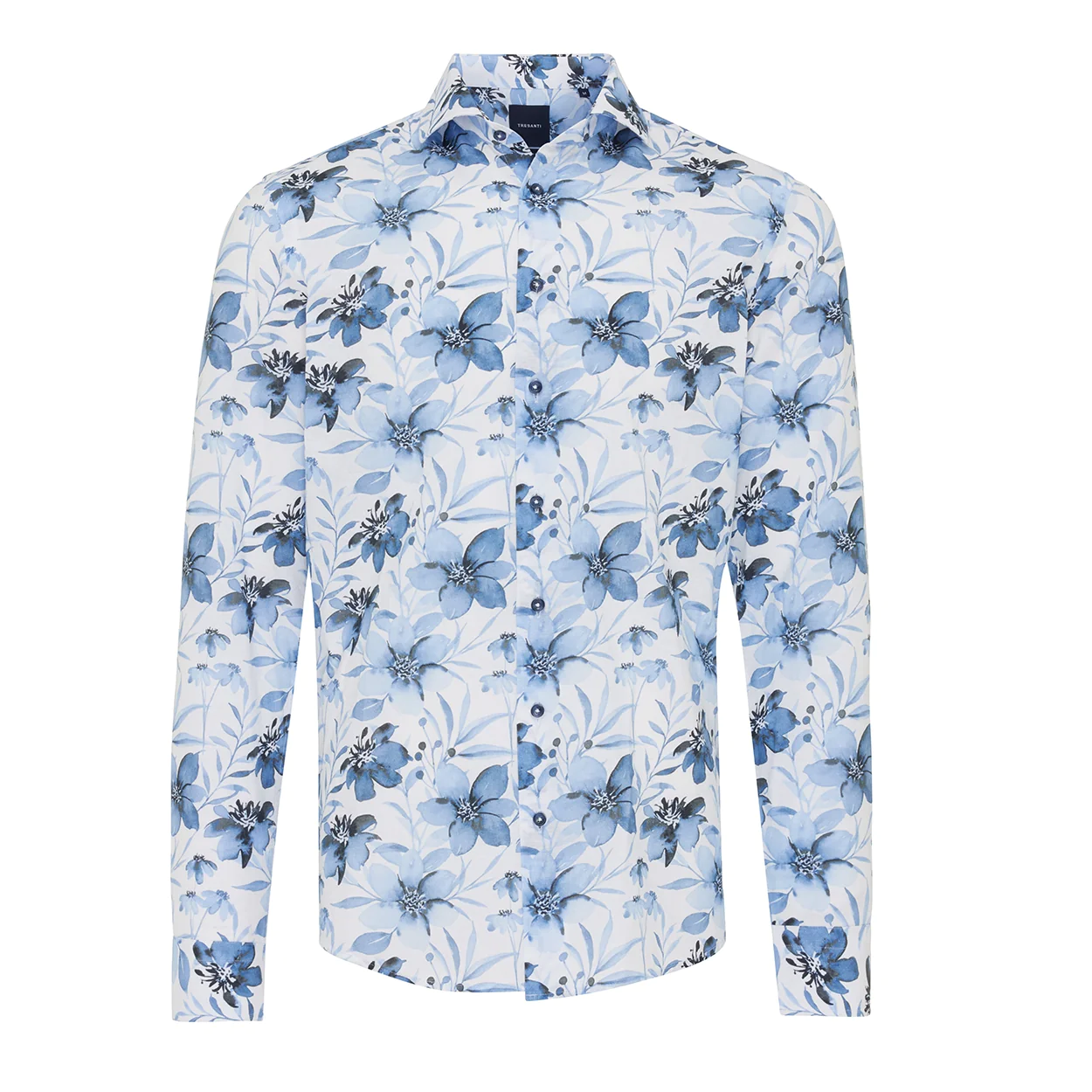 Tresanti Casilda | big watercolor flowers shirt | blue