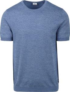 Blue Industry Knitted T-Shirt Melange Blauw