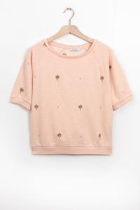 Sissy-Boy Pastel Oranje Sweater Met Palmboom Embroidery