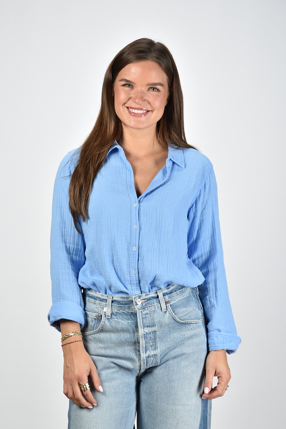 Xirena blouse Scout met knoopsluiting blauw