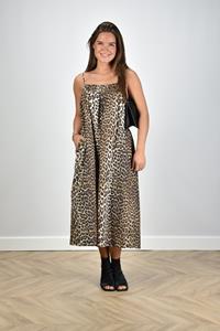 Ganni strap jurk F9354 relaxed fit dierenprint