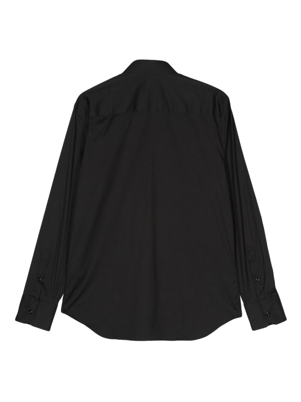 Emporio Armani plain long-sleeve shirt - Zwart