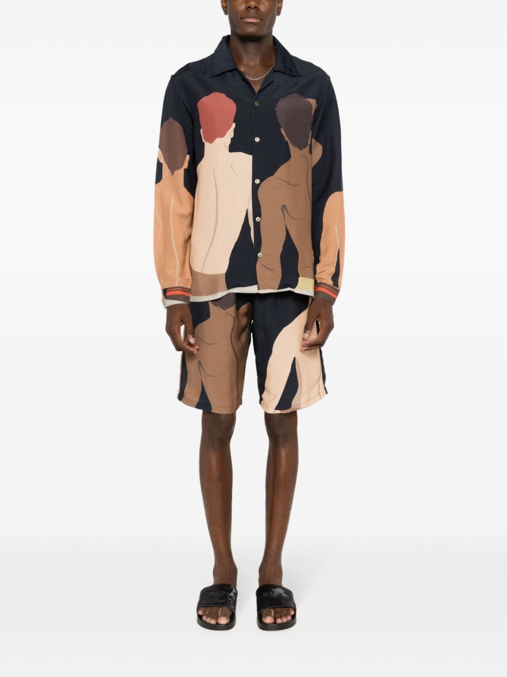 Amir Slama Overhemd met print - Bruin