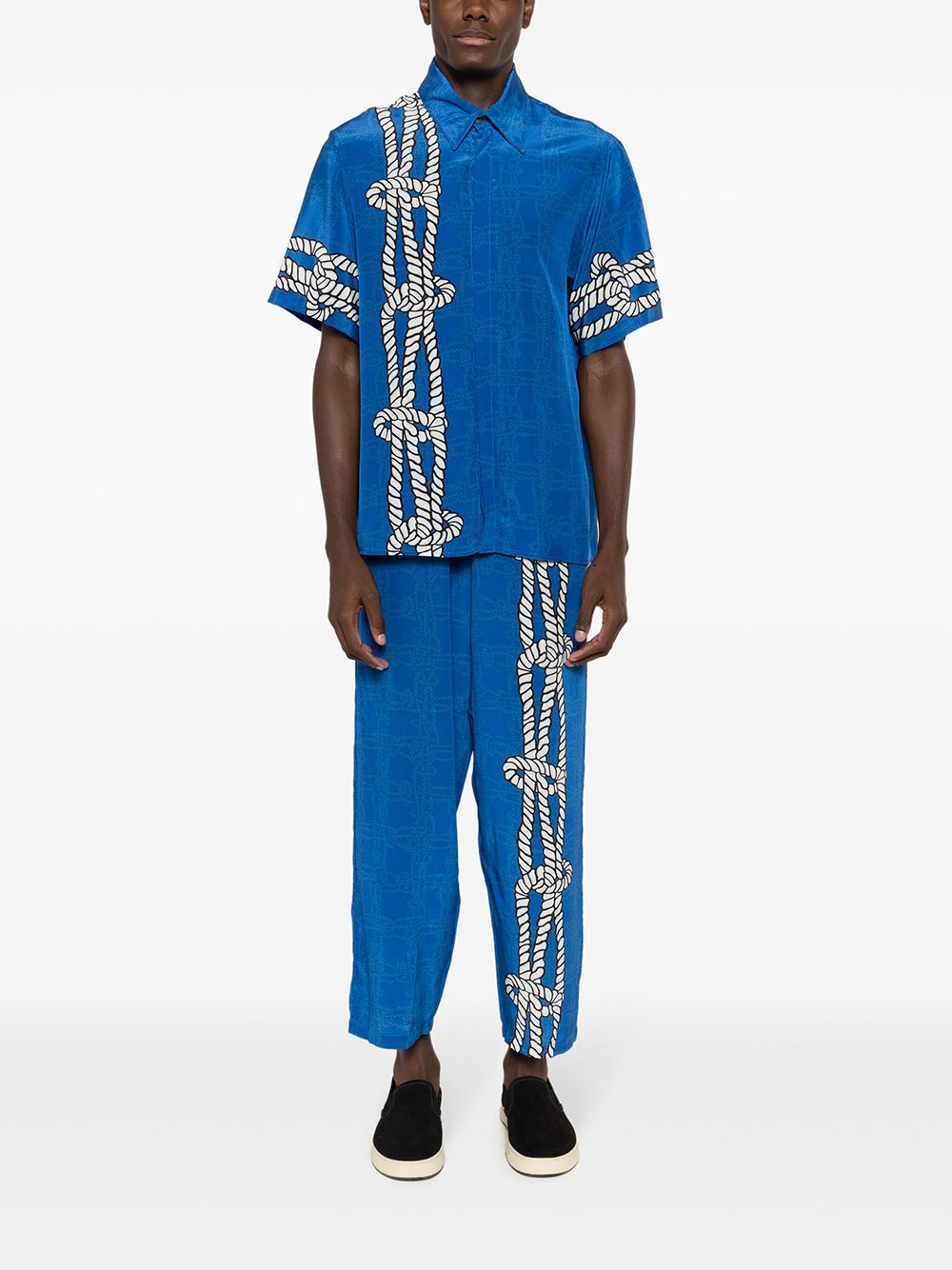 Amir Slama x Mahaslama zijden overhemd met print - Blauw