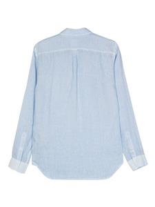 120% Lino Linnen chambray overhemd - Blauw