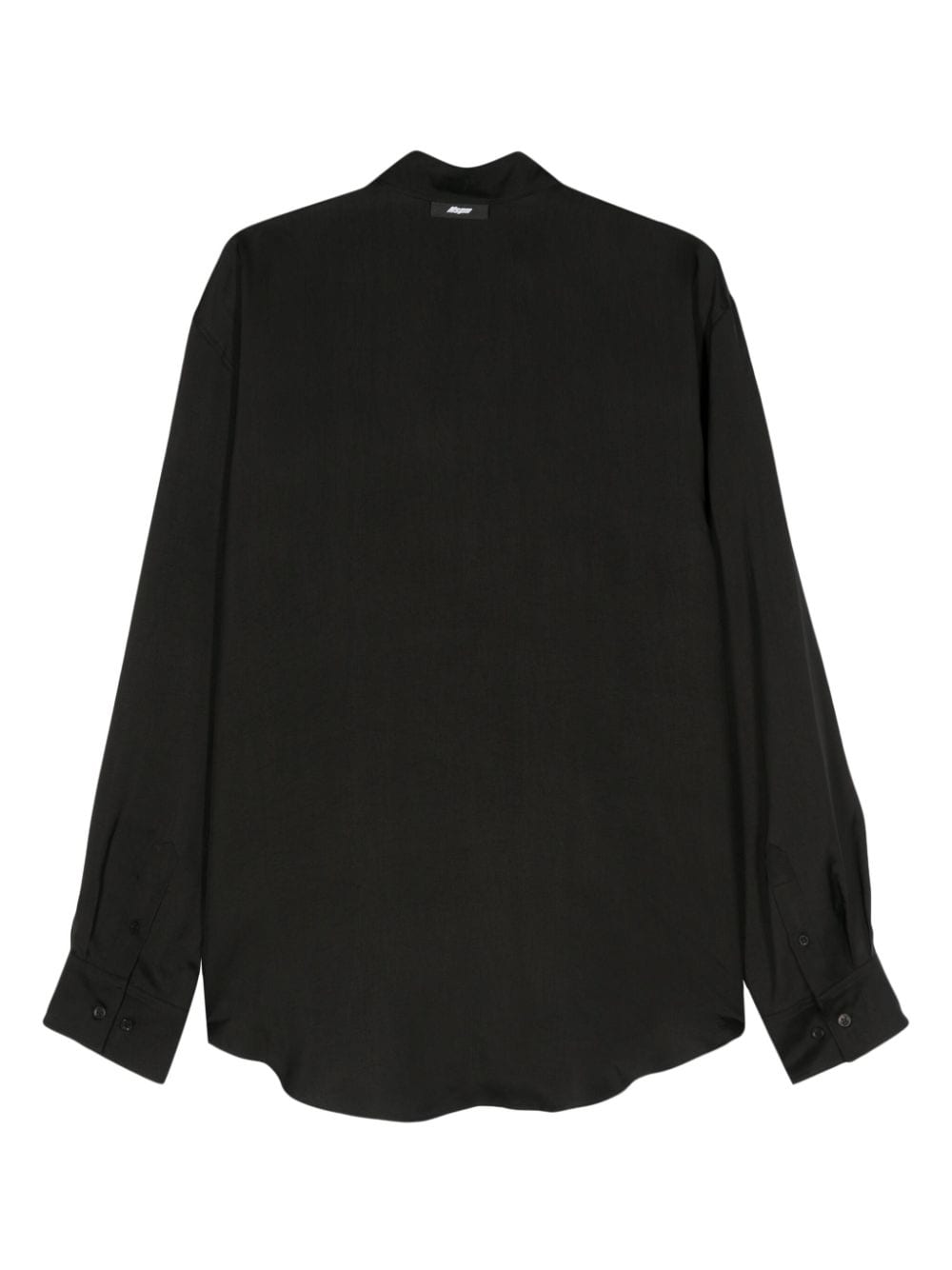 MSGM Satijnen overhemd met puntige kraag - Zwart