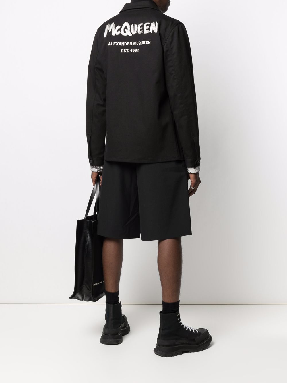 Alexander McQueen Overhemd met logoprint - Zwart