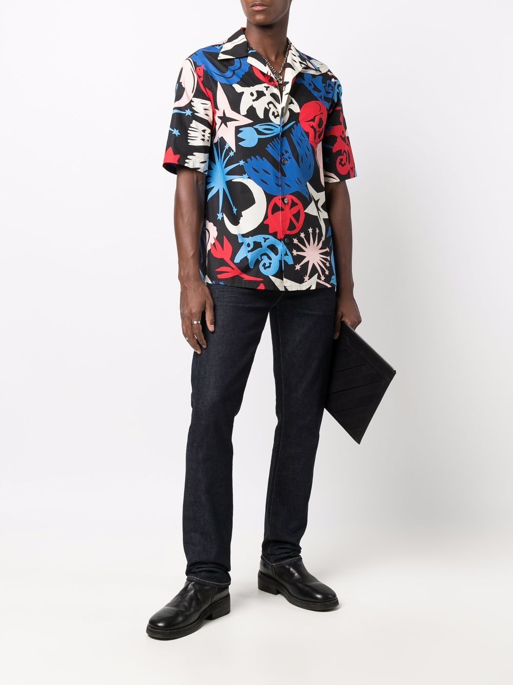 Alexander McQueen Overhemd met graffitiprint - Zwart