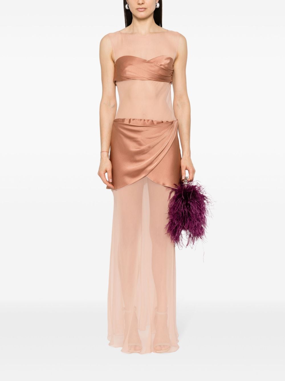 Alberta Ferretti Maxi-jurk met vlakken - Roze