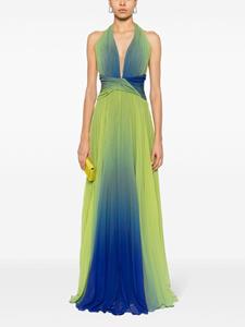 Blanca Vita gradient-effect halterneck dress - Groen