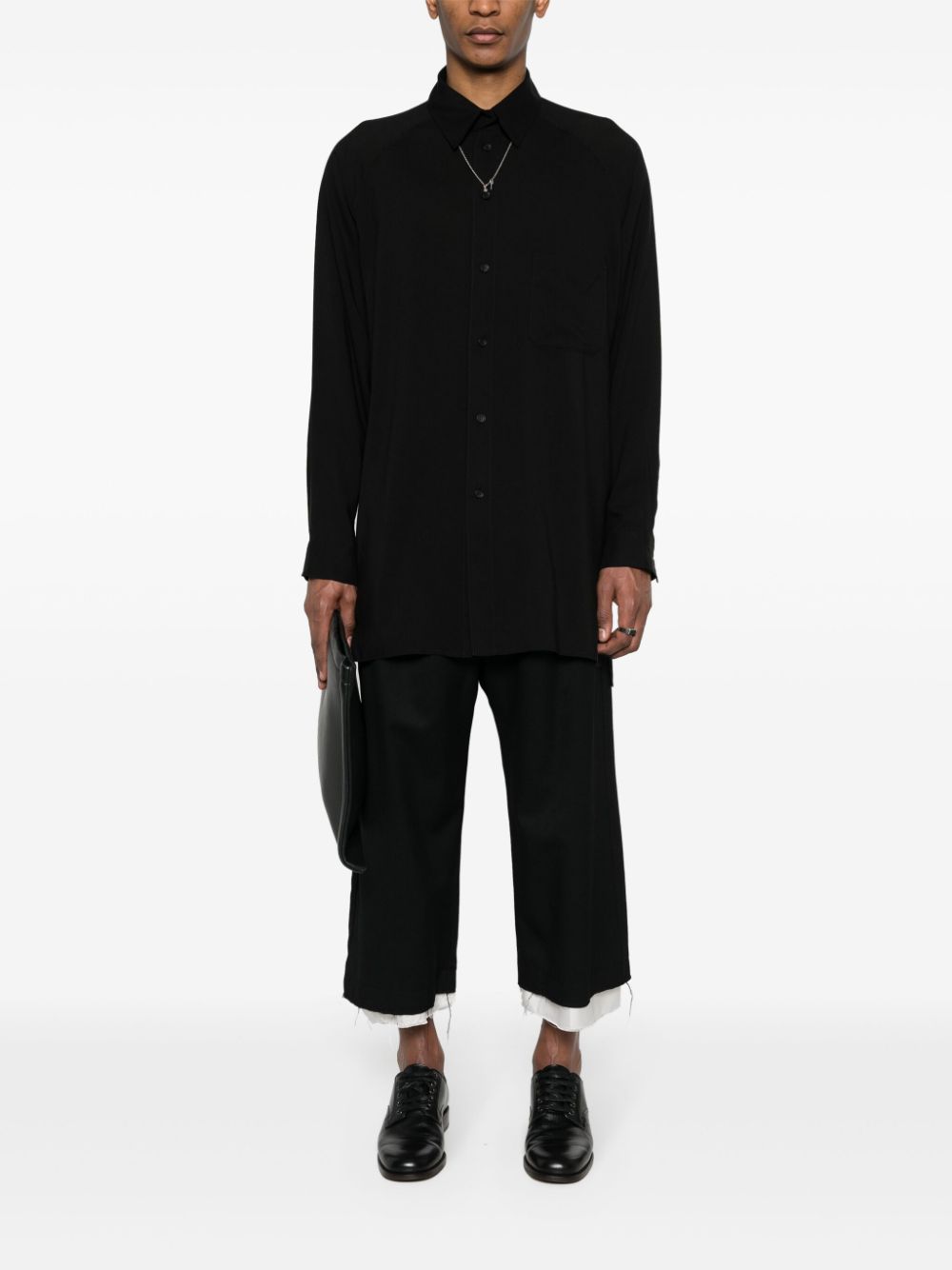 Yohji Yamamoto Lang overhemd - Zwart