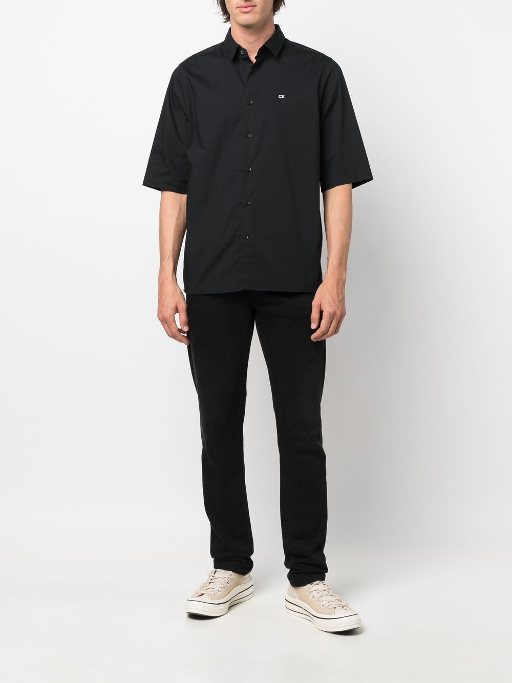 Calvin Klein Overhemd met korte mouwen - Zwart