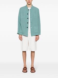 Massimo Alba side-slit linen shirt - Groen