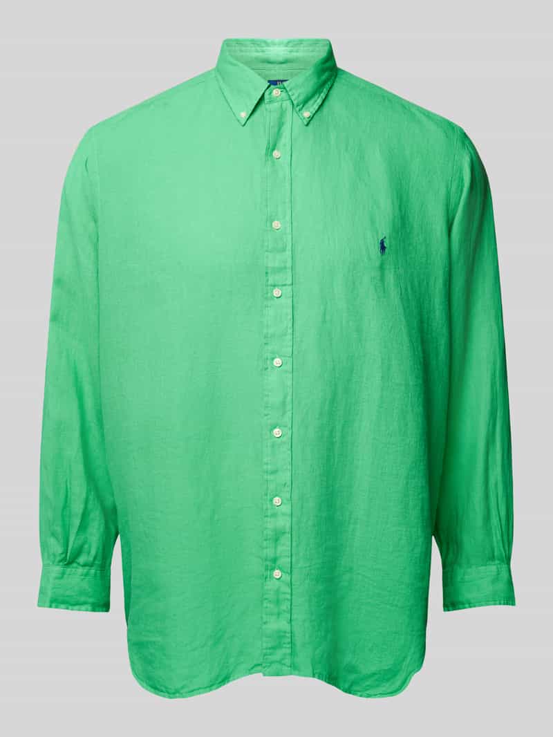 Polo Ralph Lauren Big & Tall PLUS SIZE straight fit linnen overhemd met labelstitching
