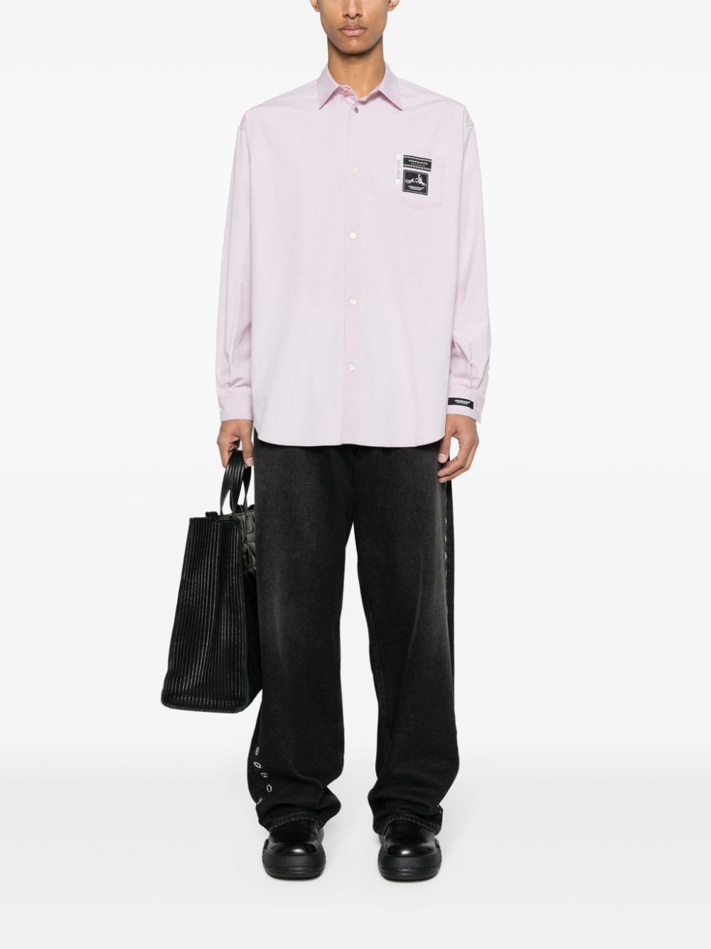 Undercover Popeline overhemd met logo-applicatie - Roze