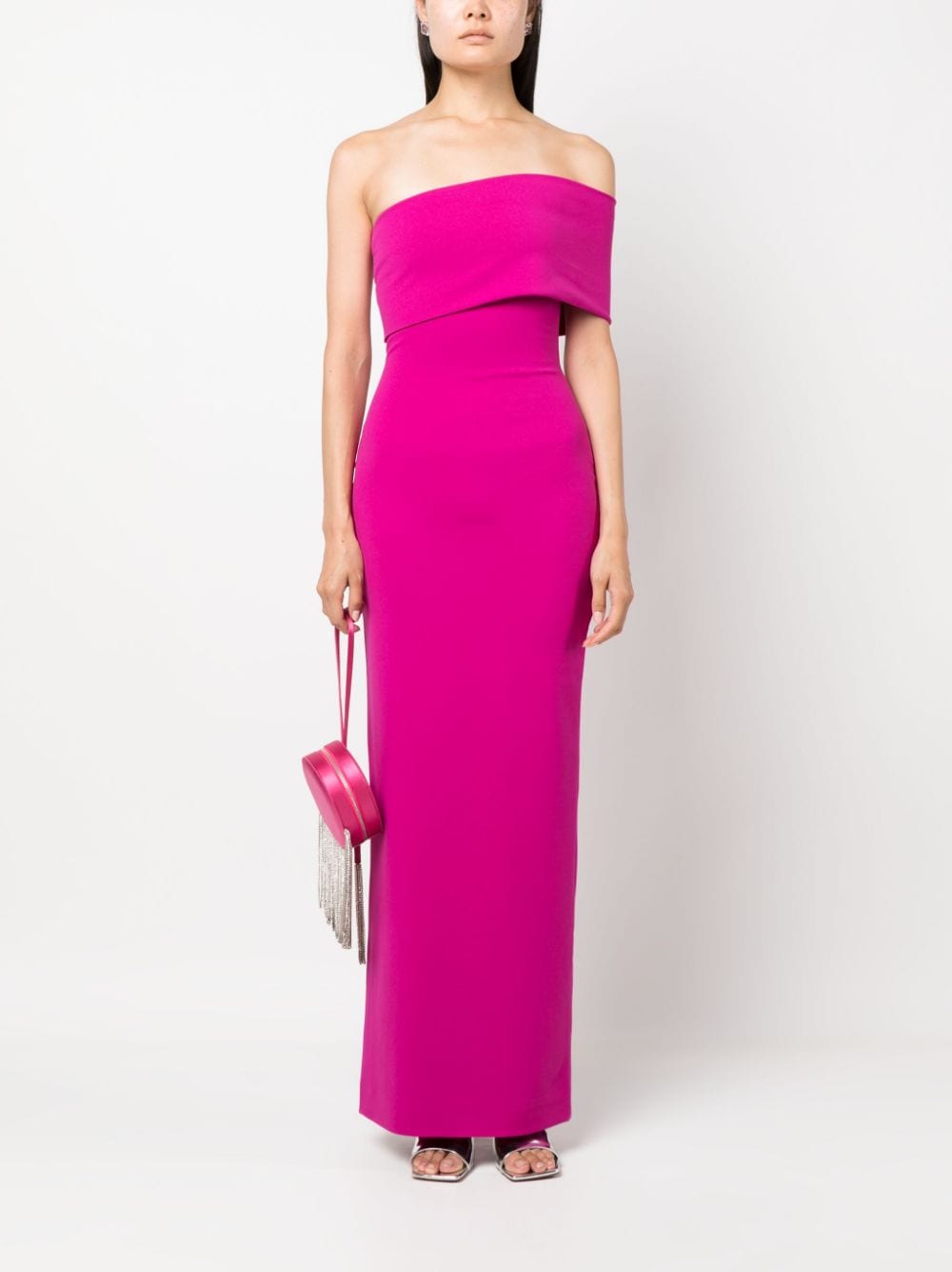 Solace London Lana asymmetrische maxi-jurk - Roze