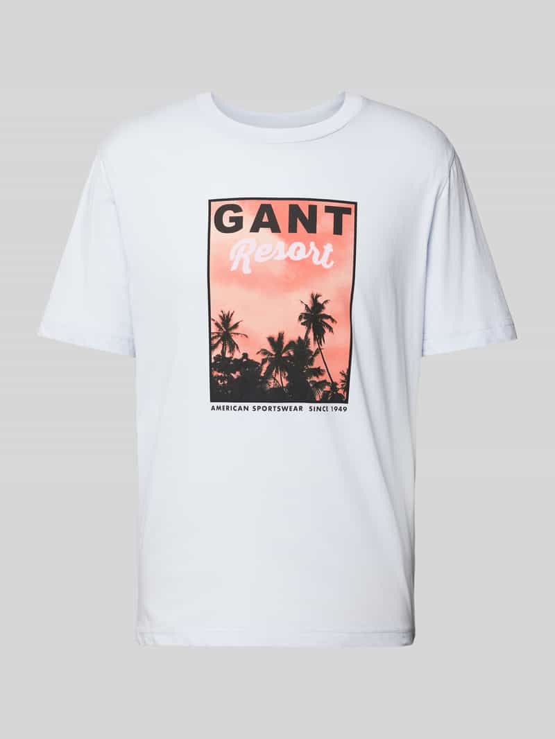 Gant T-shirt met label- en motiefprint